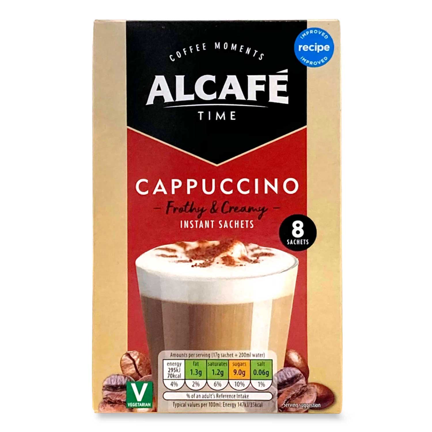 Cappuccino Instant Sachets 8x17g Alcafé